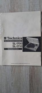 « Manuel d'utilisation du Technics SL-1700/SL-1710 », Utilisé, Technics, Pièce tourne-disques, Enlèvement ou Envoi