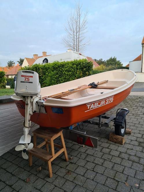 Tabur 375 vissersboot, Watersport en Boten, Vis- en Consoleboten, Gebruikt, Tot 10 pk, 3 tot 6 meter, Benzine, Buitenboordmotor