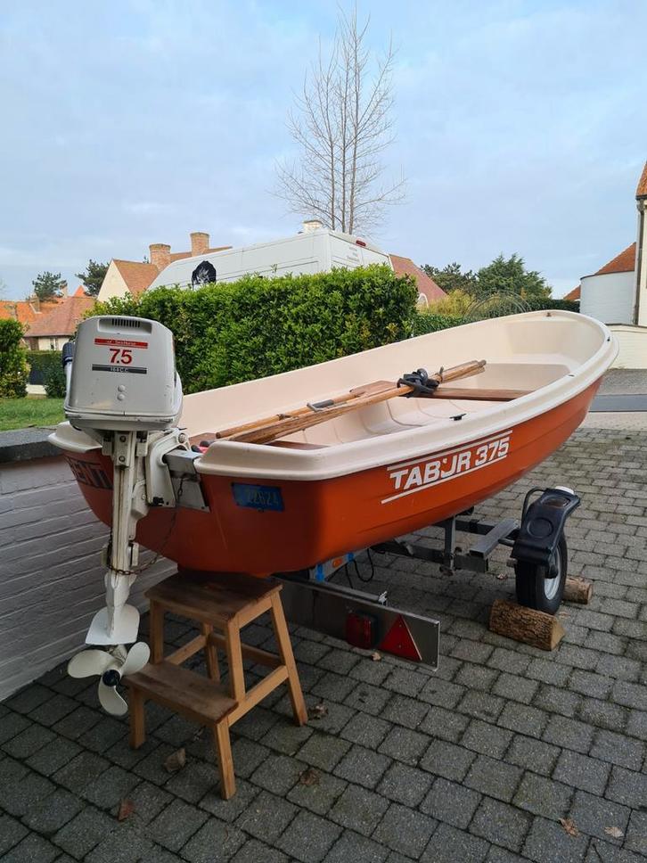 Tabur 375 vissersboot, Watersport en Boten, Vis- en Consoleboten, Gebruikt, Tot 10 pk, 3 tot 6 meter, Benzine, Buitenboordmotor