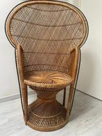 Emmanuelle Pauwstoel vintage, Huis en Inrichting, Stoelen, Ophalen, Bruin, Riet of Rotan, Zo goed als nieuw