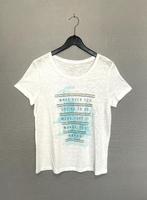 Witte T-shirt met kleurrijke boodschap van Tom Tailor (M), Kleding | Dames, T-shirts, Maat 38/40 (M), Wit, Zo goed als nieuw, Korte mouw