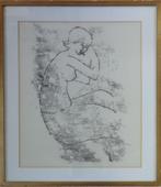 JAN HOOGSTEYNS / ZITTEND NAAKT / ORIGINEEL WERK / 81x71cm, Ophalen