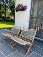 2 STUKS Retro rotan lounge tuinstoel / fauteuil / éénzit, Ophalen of Verzenden