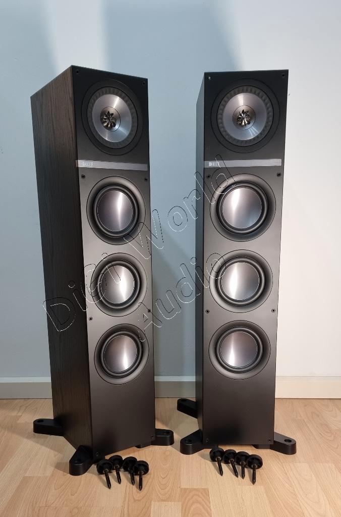 KEF Q500 in de elegante kleur Black ash, Audio, Tv en Foto, Luidsprekerboxen, Zo goed als nieuw, Front, Rear of Stereo speakers