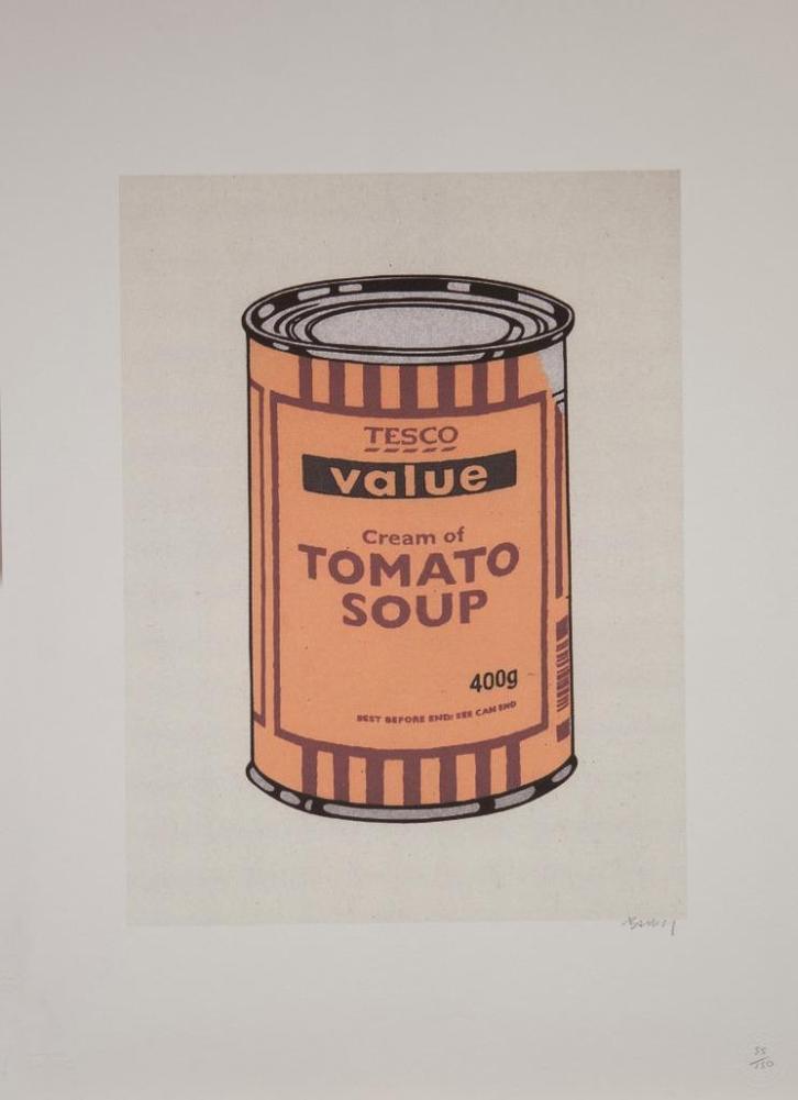 Banksy - Tesco Value Tomato Soup Can, Antiek en Kunst, Kunst | Litho's en Zeefdrukken, Ophalen of Verzenden