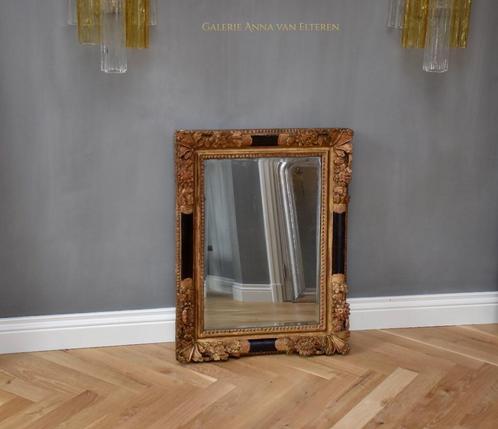 Antieke Franse spiegel, Antiek en Kunst, Antiek | Spiegels, 50 tot 100 cm, Minder dan 100 cm, Rechthoekig, Ophalen of Verzenden