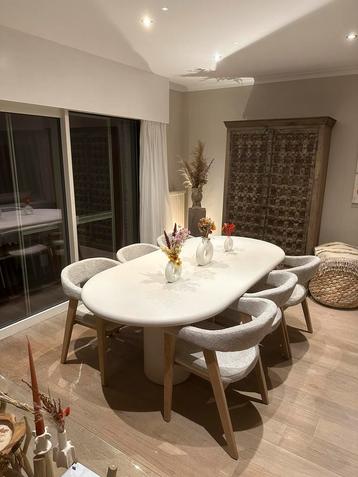 JUNTOO Artisano plat ovaal claylime Eggshell, Maison & Meubles, Tables | Tables à manger, Enlèvement, Neuf, Ovale