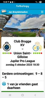 CLUB BRUGGE- UNION ST GILLIS, Tickets en Kaartjes, Sport | Voetbal
