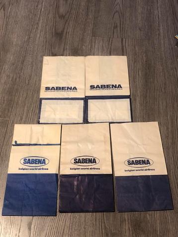 5 vintage sabena vliegzakjes  beschikbaar voor biedingen