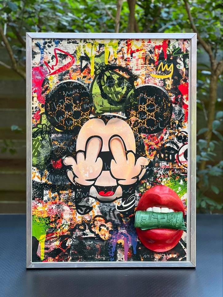 Artwork/kunstwerk ‘Money Money’ van Nicole Lubbers, Antiek en Kunst, Kunst | Schilderijen | Modern, Ophalen of Verzenden