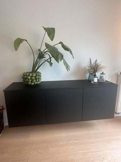 Design zwevende dressoir - fenix fronten - zwarte corpus, Huis en Inrichting, Kasten | Dressoirs, Zo goed als nieuw, Ophalen