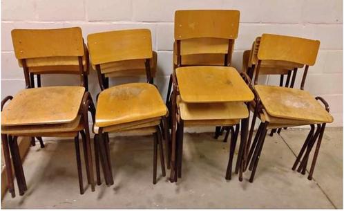 Vintage houten schoolstoelen in perfecte staat, Maison & Meubles, Chaises, Comme neuf, Enlèvement ou Envoi