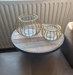 2 sierlijke kaarshouders, Ophalen, Zo goed als nieuw, Metaal, Minder dan 25 cm