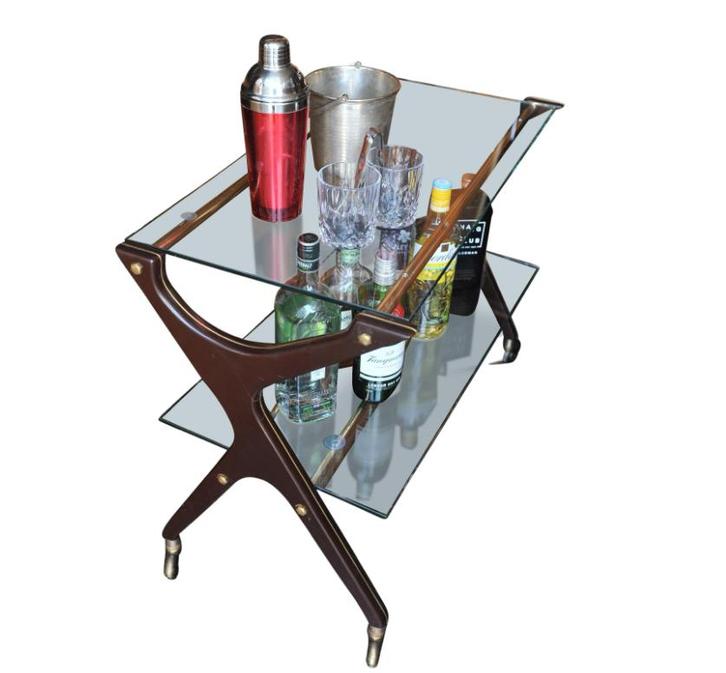 Cocktail Trolley by Ico Parisi 1960's, Antiquités & Art, Curiosités & Brocante, Enlèvement ou Envoi