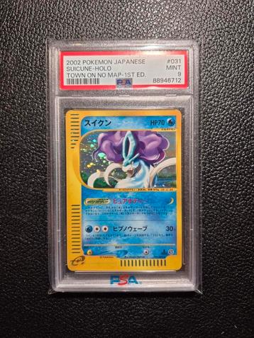 pokémon suicune holo 1st edition town on no map jap psa 9, Enlèvement ou Envoi, Neuf