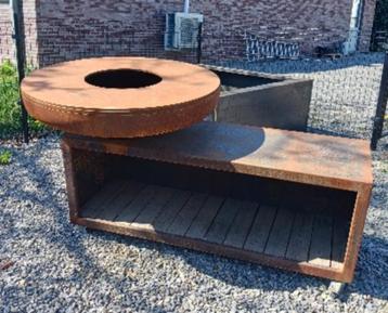cortenstaal buitenhaard, buitenkeuken , barbecue, Tuin en Terras, Ophalen