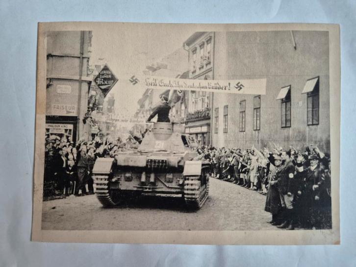 Foto intocht Wehrmacht Sudetenland met Panzer III, 1938, Verzamelen, Militaria | Tweede Wereldoorlog, Ophalen of Verzenden