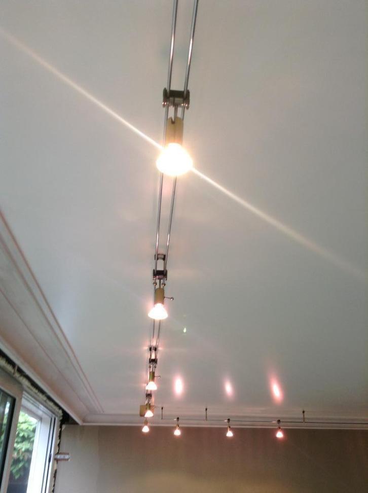 2 Vintage Sische railverlichtingen HT100 12V goud chroom, Huis en Inrichting, Lampen | Spots, Gebruikt, Plafondspot of Wandspot