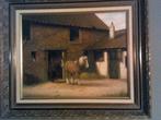 schilderij stal met paarden, Antiek en Kunst, Ophalen