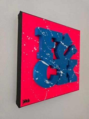 Kunstwerk van Daavid - F*CK Rose & Blue beschikbaar voor biedingen