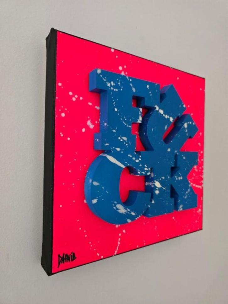 Kunstwerk van Daavid - F*CK Rose & Blue, Antiek en Kunst, Kunst | Schilderijen | Modern, Ophalen