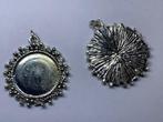 Cabochon hanger rond oudzilver kleur 2 stuks, Ophalen of Verzenden, Nieuw, Hanger