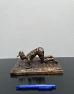 Antieke bronzen zoekende golfer, Antiek en Kunst, Ophalen, Brons