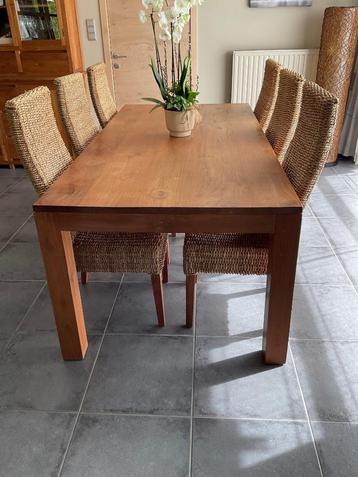Eettafel, Maison & Meubles, Tables | Tables à manger, Teck, Cinq personnes ou plus, Enlèvement, Utilisé