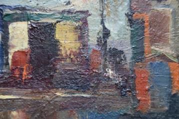 Peinture Paris tableau abstrait Pol Van Suetendael 1950 HST, Enlèvement ou Envoi