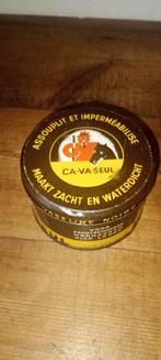 Old Can of Ca Vas-Seul Schoensmeer voor lederpoets, Ophalen of Verzenden, Gebruikt, Verpakking