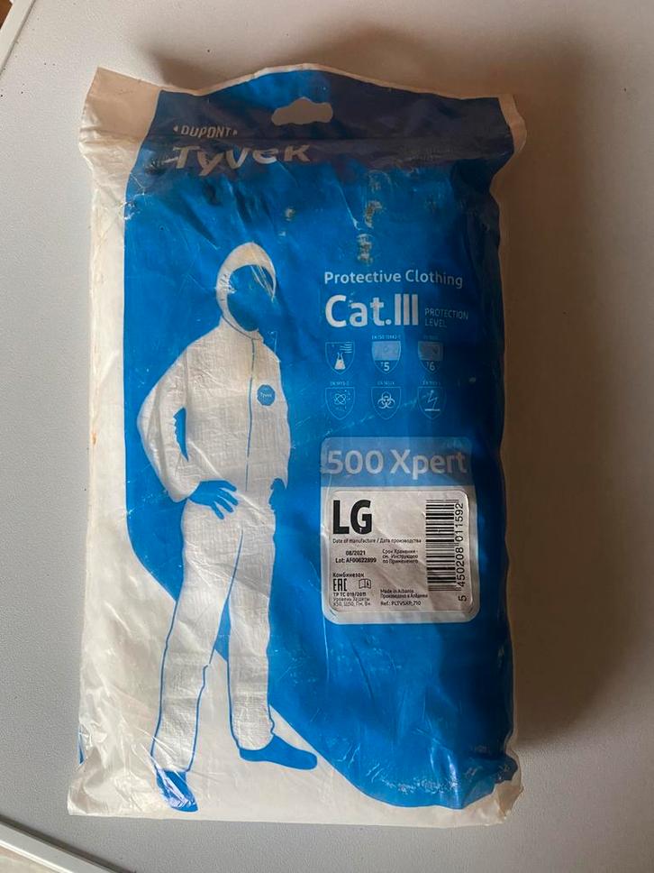 Tyvek 500 Xpert beschermpak maat L – nieuw in verpakking, Doe-het-zelf en Bouw, Veiligheidskleding, Nieuw, Ophalen