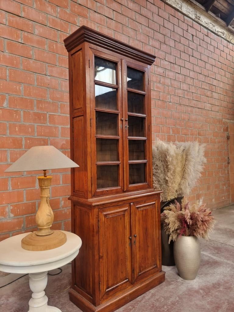 Eiken flamant buffetkast/vitrinekast GRATIS LEVERING, Ophalen, Flamant, 25 tot 50 cm, Met deur(en)