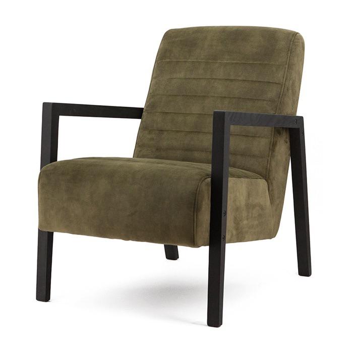 2 Fauteuils groene velours, Ophalen, Minder dan 75 cm, Zo goed als nieuw, Stof