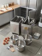 Lot de 3 Cuves de Pétrissage + Mélangeur Spirale Inox, Enlèvement ou Envoi