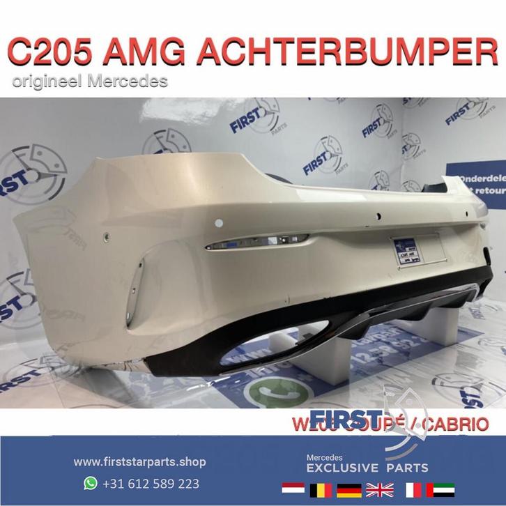 W205 C KLASSE COUPÉ CABRIO AMG ACHTERBUMPER WIT + DIFFUSER o, Autos : Pièces & Accessoires, Carrosserie & Tôlerie, Pare-chocs