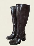 Superbes bottes en cuir verni - Marron chocolat - Taille 36, Vêtements | Femmes, Chaussures, Envoi, Brun
