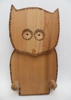 porte-manteau en forme de hibou avec 2 crochets en bois, Enlèvement ou Envoi, Moins de 100 cm, Portemanteau mural, Comme neuf