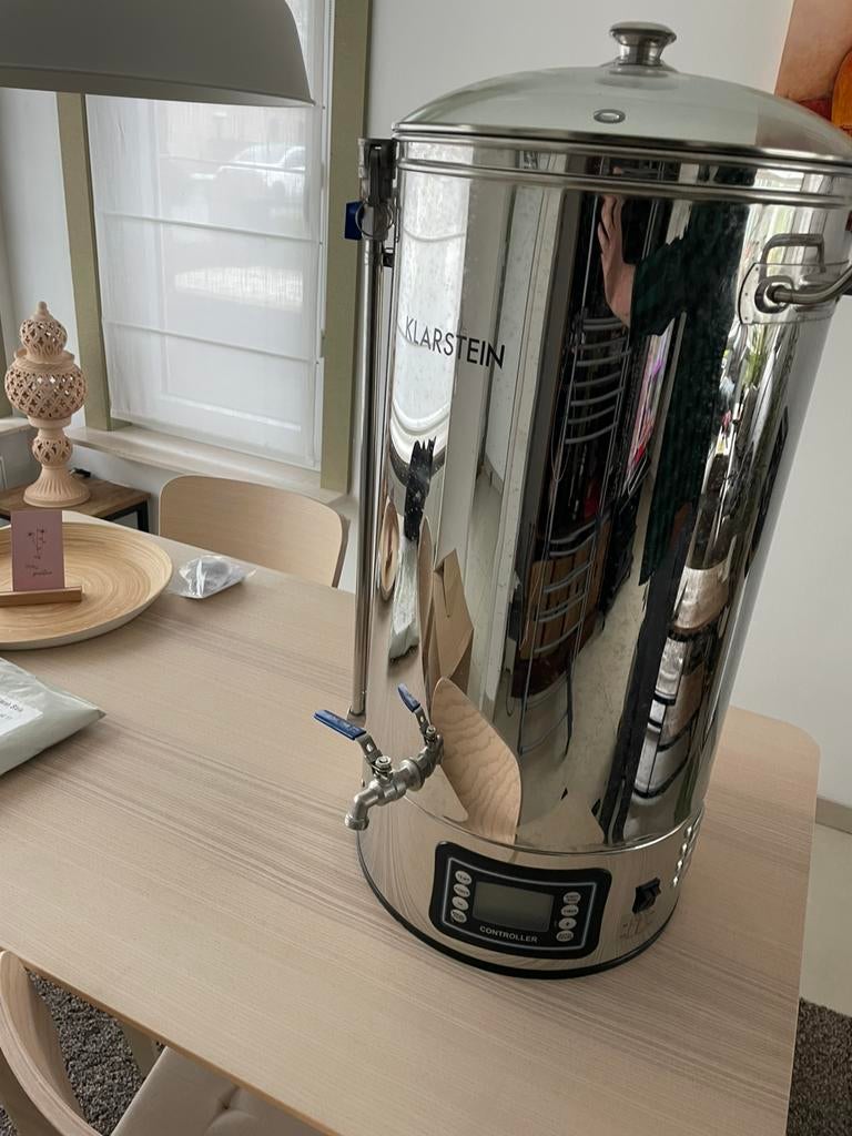 Brouwinstallatie: brouwketel, graanmolen, emmer en nog meer, Hobby en Vrije tijd, Overige Hobby en Vrije tijd, Zo goed als nieuw