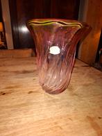 Val Saint Lambert kristallen vaas – 28 cm – roze/amethist, Antiek en Kunst, Ophalen