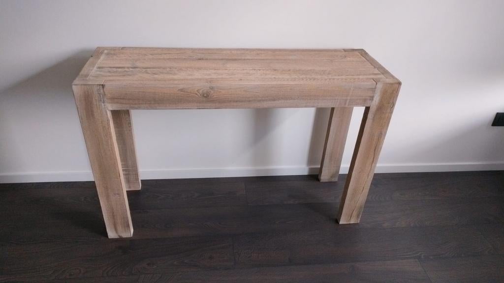 Charmante table en bois d'échafaudage — excellent état, Maison & Meubles, Tables | Dessertes, Autres essences de bois, Enlèvement