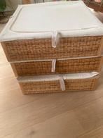 3 rotan manden met katoenen hoes, Enlèvement, Comme neuf, Rectangulaire, Panier