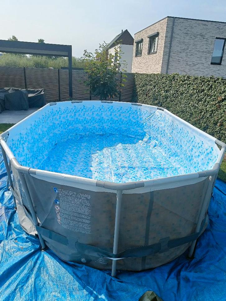 Bestway power steel zwembad, Tuin en Terras, Zwembaden, Gebruikt, Opzetzwembad, 80 tot 120 cm, 400 cm of meer, 300 cm of meer