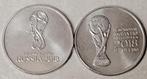 set van 2 munten  Rusland : 25 roebels 2018 : wereldbeker, Ophalen of Verzenden, Rusland