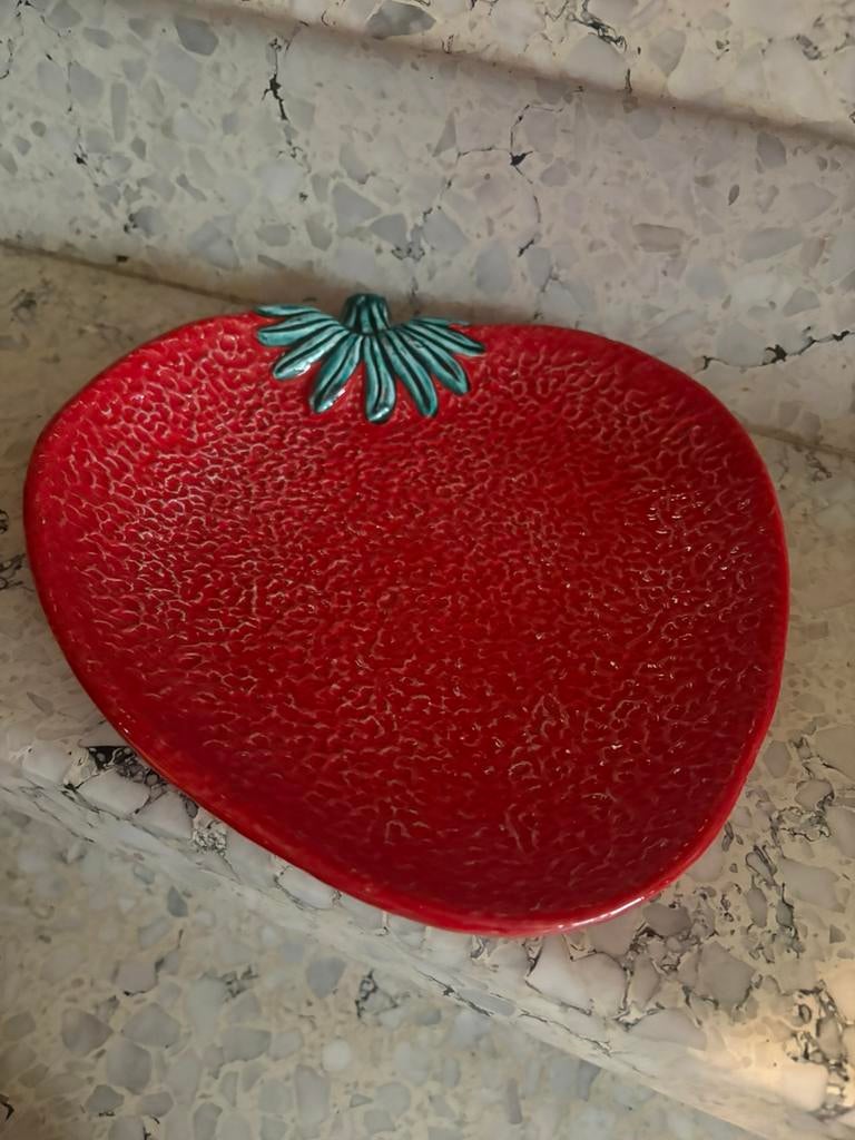 Vintage Italiaanse majolica aardbei schaal, Antiek en Kunst, Ophalen of Verzenden