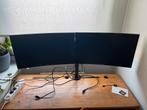 2 curved monitors + monitorarm, Computers en Software, Monitoren, Ophalen, Gebruikt, HD