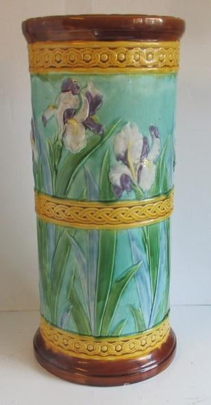 porte-parapluies art nouveau en barbotine avec des iris, Antiquités & Art, Antiquités | Céramique & Poterie, Enlèvement