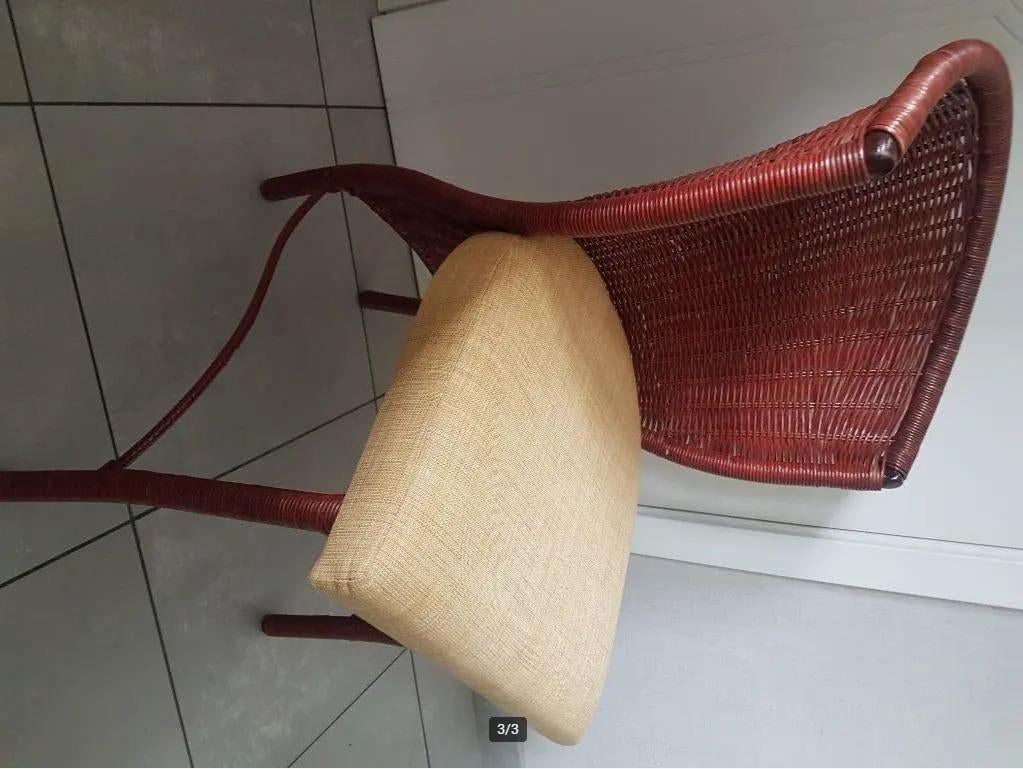 tuinstoelen riet hout metaal prachtvorm, Tuin en Terras, Ophalen, Gebruikt, Hout