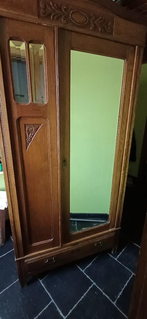 Armoire confiturier avec miroir biseauté, Antiquités & Art, Enlèvement