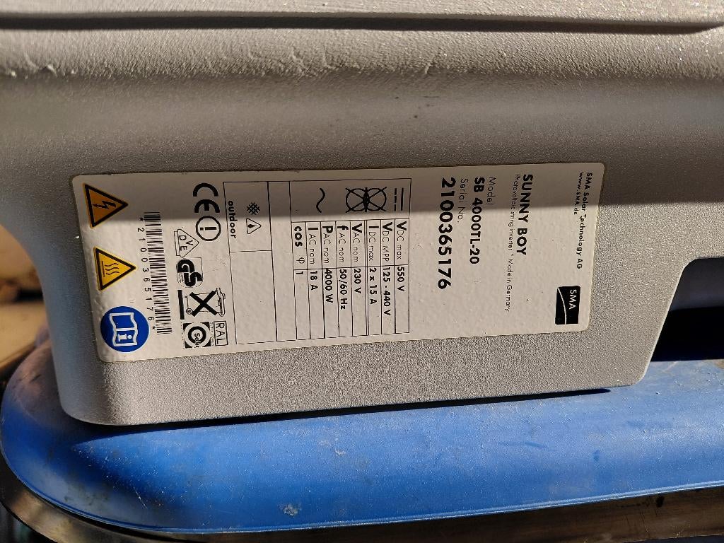 Sma sunnyboy omvormer 2x 4kW, Ophalen of Verzenden, Gebruikt