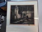 A Geurtens: ets; 'Begijnhof', Antiek en Kunst, Kunst | Etsen en Gravures, Stadsgezicht, Ophalen of Verzenden, Ingelijst, 1950 - 1999